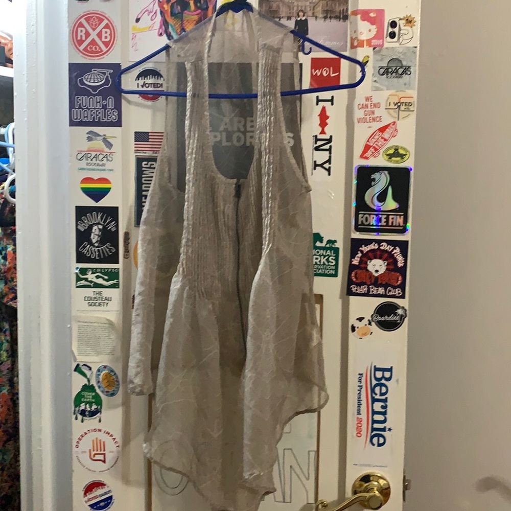 Sheer billowy sleeveless top